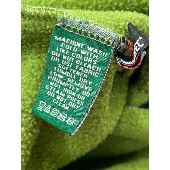 Vintage L.L.Bean Men's Green Fleece 1/4 Button Snap Pullover Sweater Size Large - Picture 8 of 12